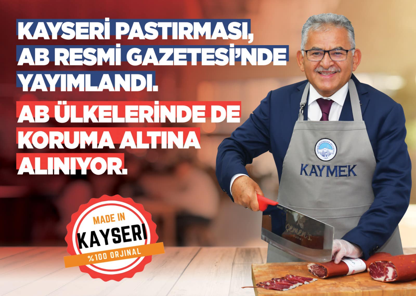 Kayseri Pastırmasının Tescil Başvurusu, AB Resmi Gazetesi’nde Yayımlandı