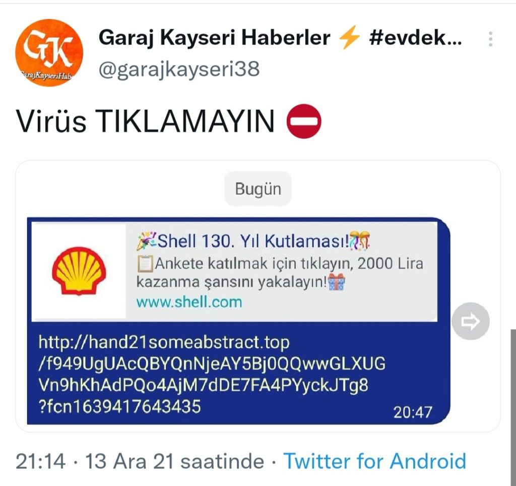 Shell 130. Yıl Kutlaması! Virüsü Hakkında