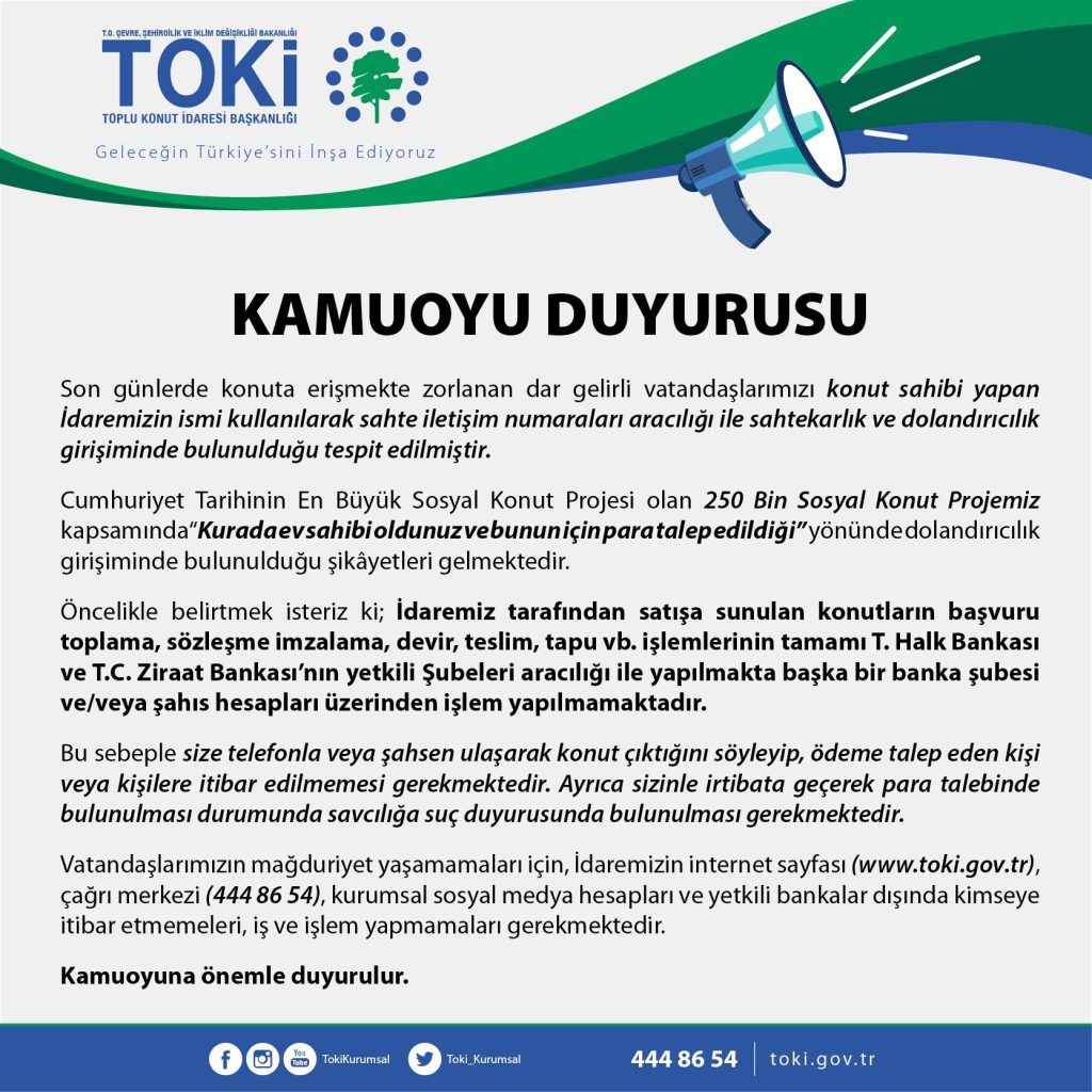 Toki'ye Başvuranlar için Önemli Uyarı