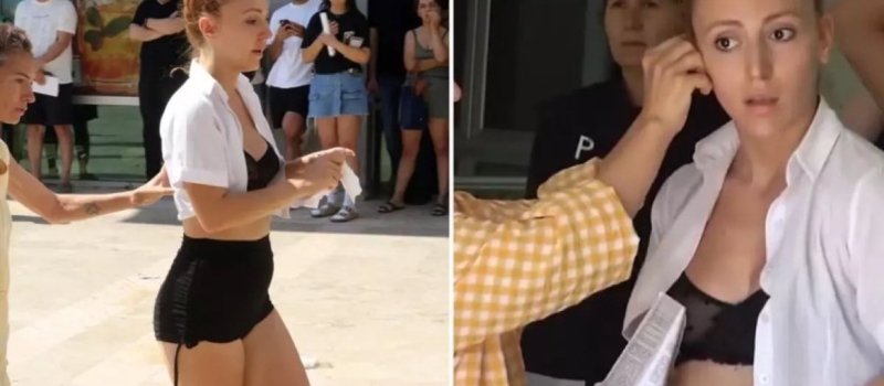 yks sütyenle gelen kız