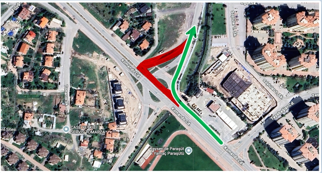 Sehit-Komandolar-Caddesi-1024x550 Sürücüler Dikkat, O Yol ulaşıma kapatıldı