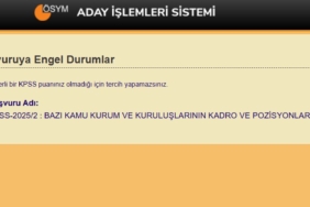 Geçerli bir KPSS puanınız olmadığı için tercih yapamazsınız
