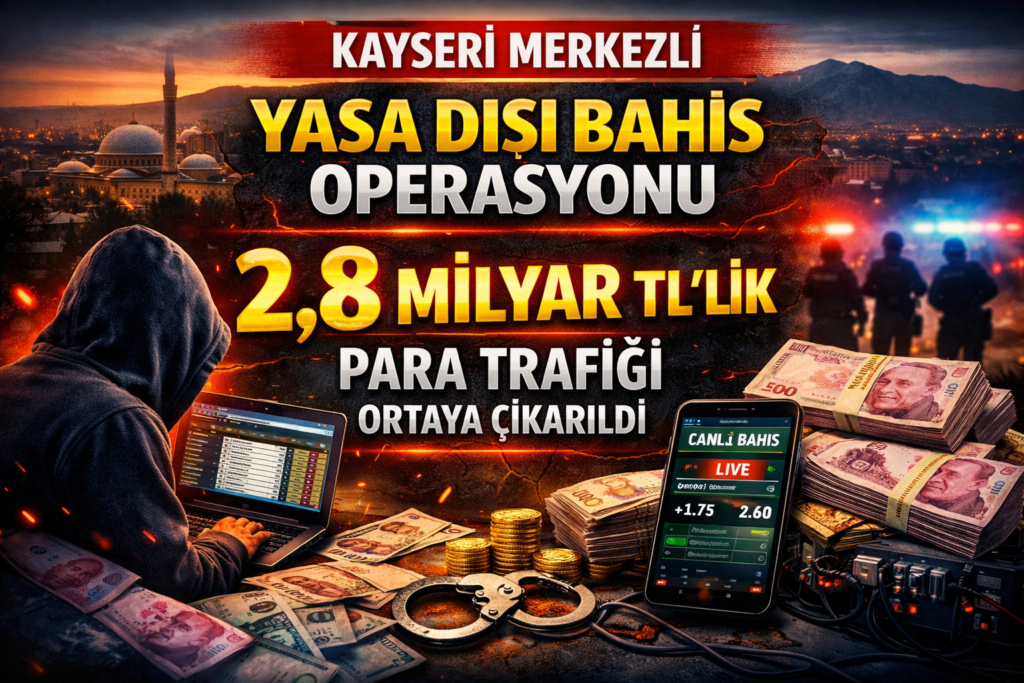 Kayseri Merkezli Yasa Dışı Bahis Operasyonu yapıldı