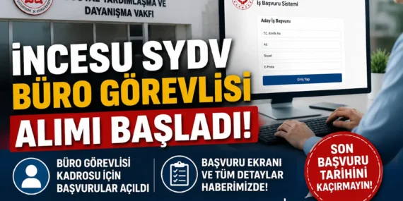 İncesu SYDV Büro Görevlisi Alımı Başladı! İşte Başvuru Ekranı