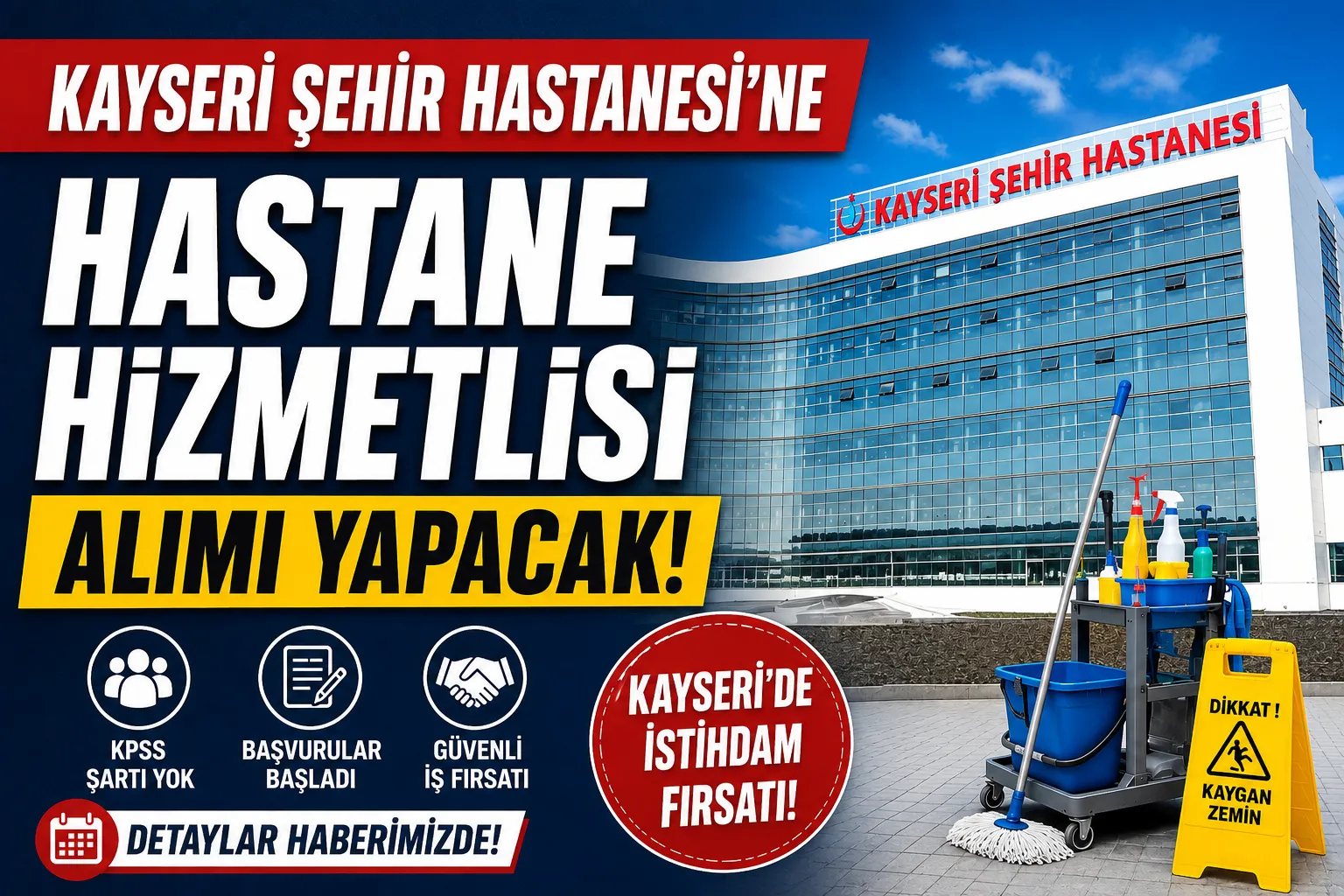 Kayseri Şehir Hastanesi'ne Hastane Hizmetlisi Alımı Yapacak! Başvuru Şartları Açıklandı