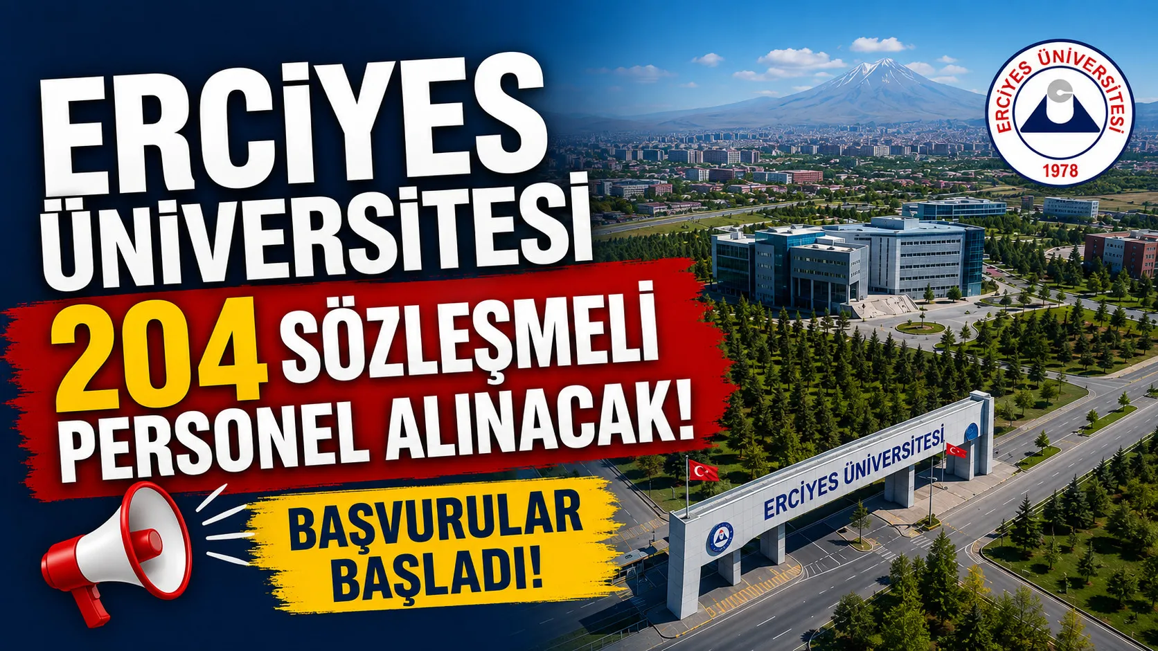Erciyes Üniversitesi 204 Sözleşmeli Personel Alacak! Başvurular Başladı