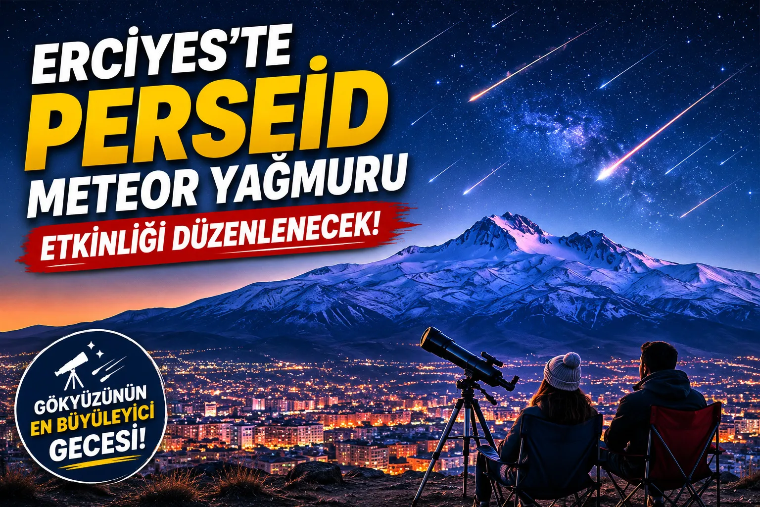 Erciyes'te Perseid Meteor Yağmuru etkinliği düzenlenecek