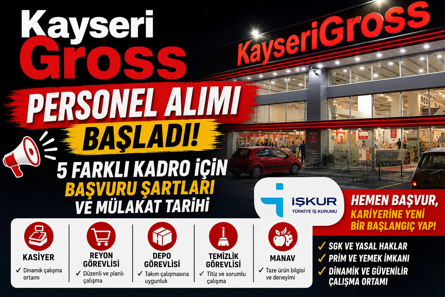 Kayseri Gross Personel Alımı Başladı!