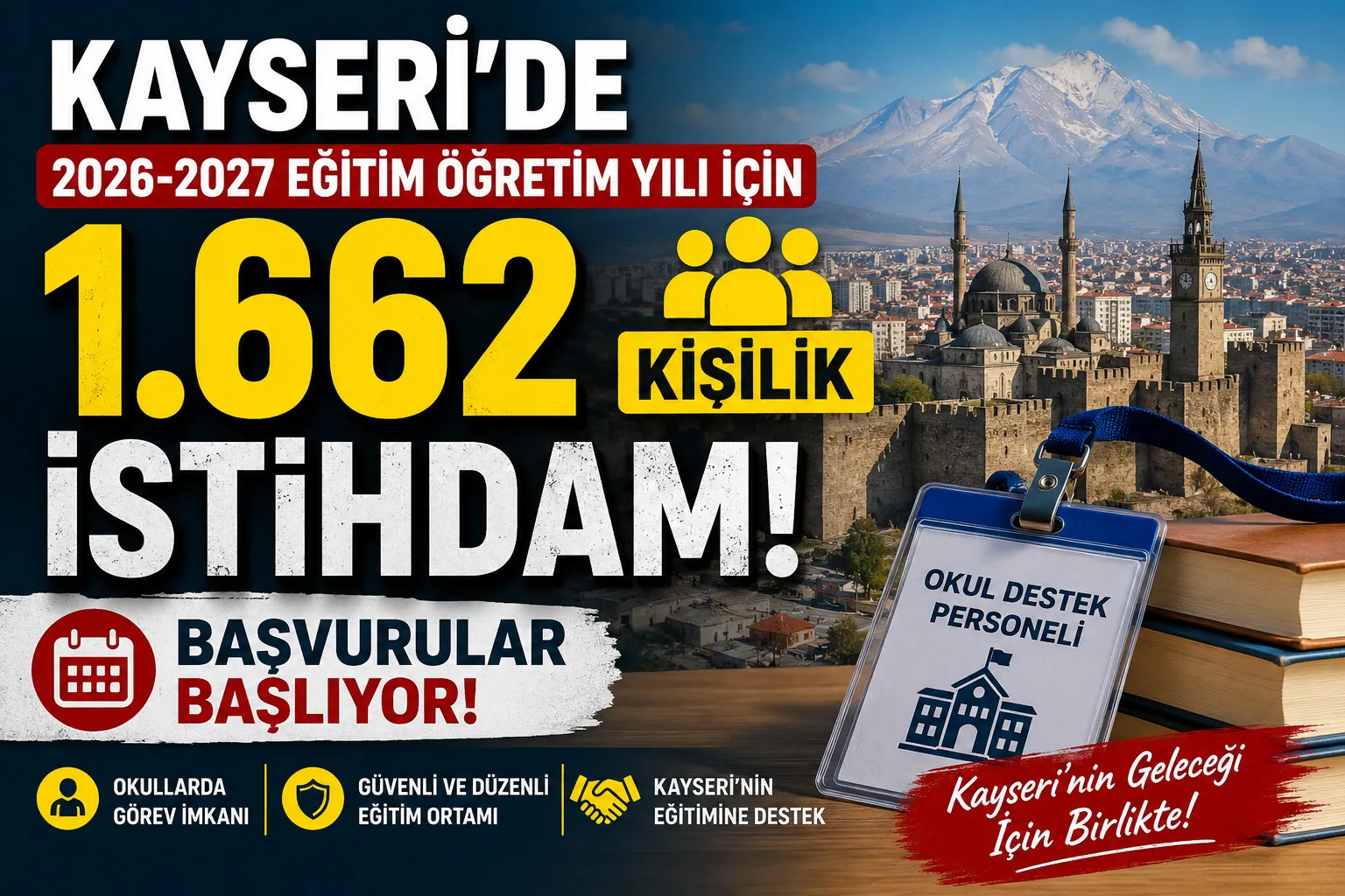 Kayseri’de 2026-2027 Eğitim Öğretim Yılı İçin 1.662 Kişilik İstihdam Başvurular Başlıyor