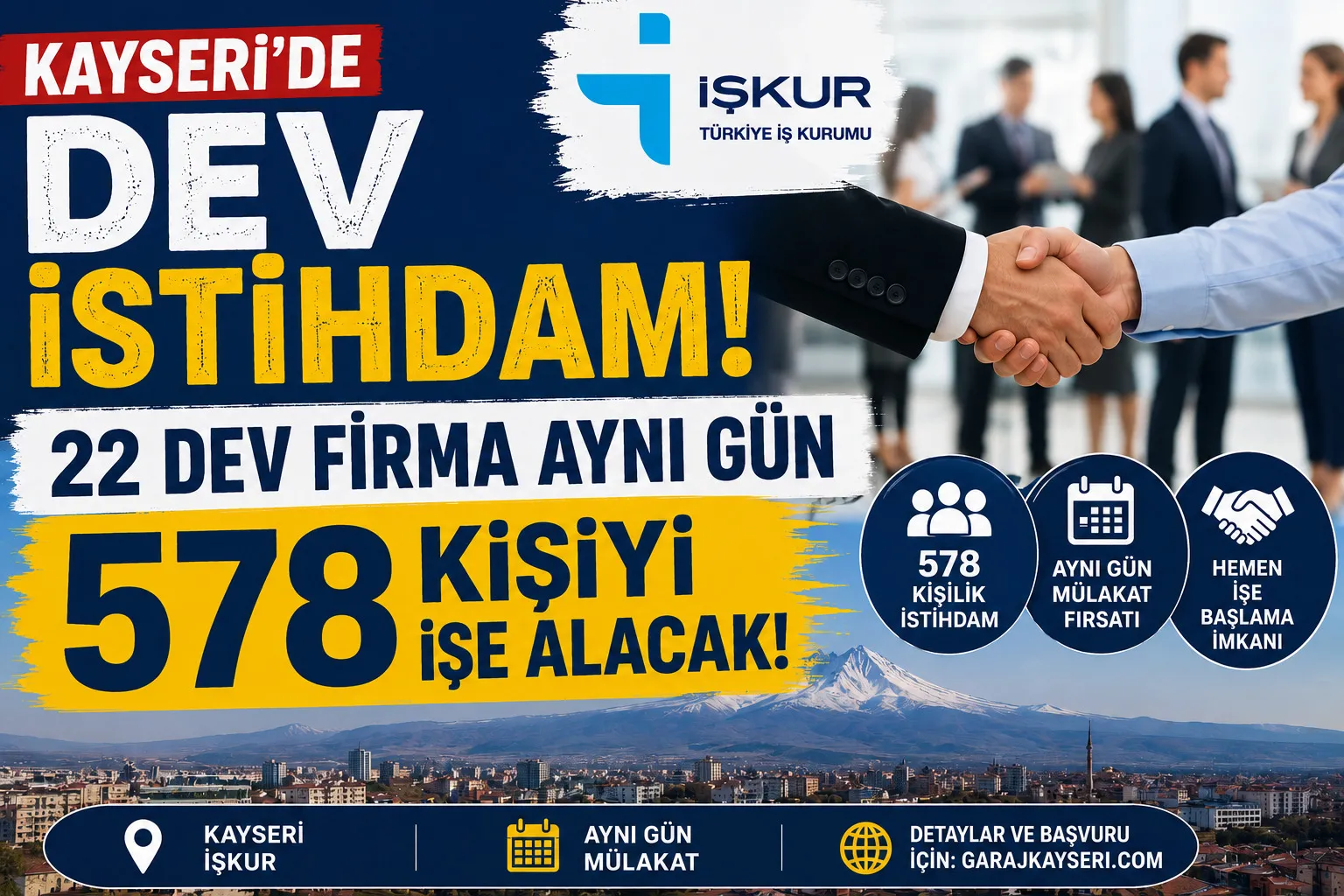 Kayseri’de 22 firma aynı gün 578 kişiyi işe alacak! İşte o firmalar