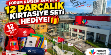 Forum Kayseri Avm'den 12 parçalık kırtasiye seti hediye
