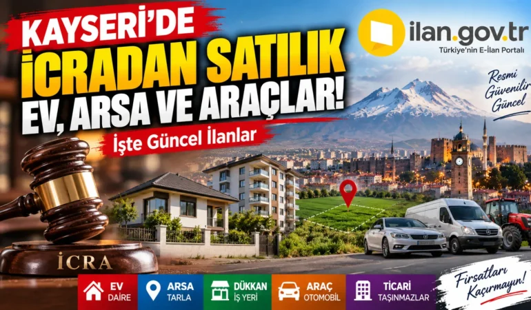 Kayseri'de İcradan Satılık Ev, Arsa ve Araçlar
